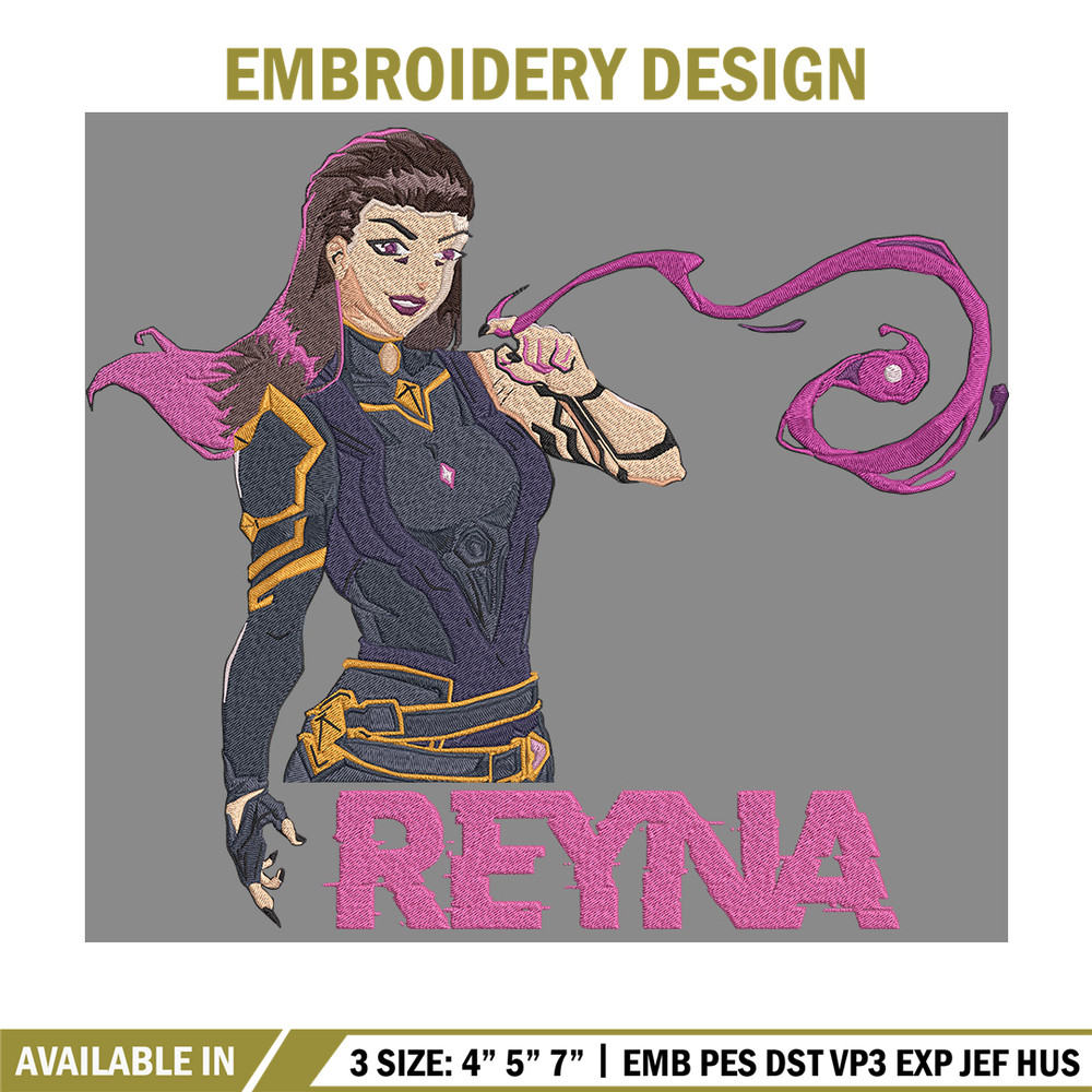 Reyna poster Embroidery Design, Valorant Embroidery, Embroidery File, Anime Embroidery, Anime shirt, Digital download.jpg