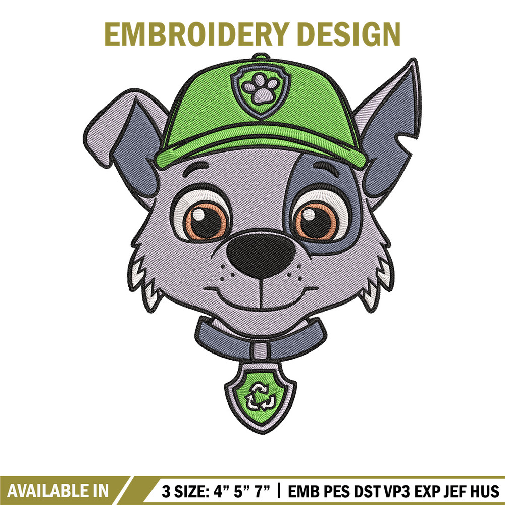 Rocky dog Embroidery Design, Paw patrol Embroidery, Embroidery File, Anime Embroidery, Anime shirt, Digital download..jpg