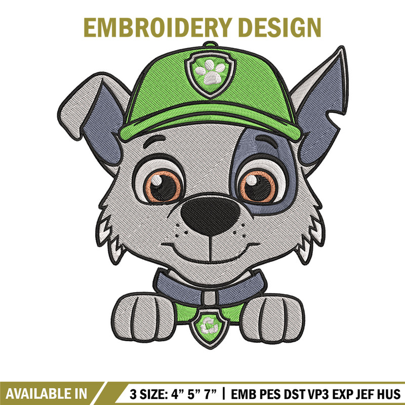Rocky dog Embroidery Design, Paw patrol Embroidery, Embroidery File, Anime Embroidery, Anime shirt, Digital download.jpg