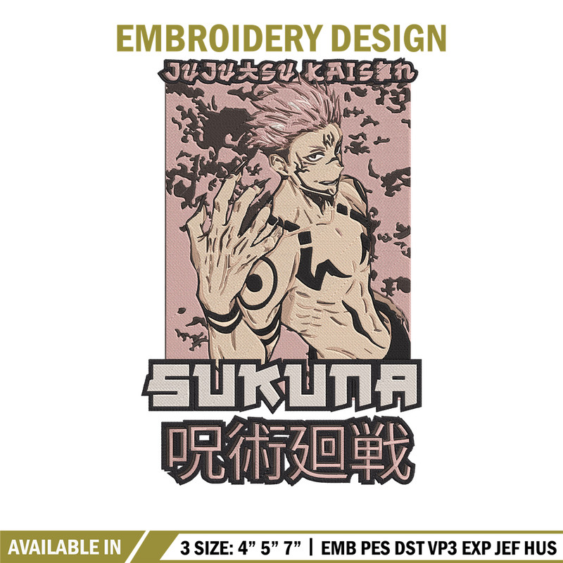 Ryomen Sukuna Embroidery Design, Jujutsu Embroidery, Embroidery File, Anime Embroidery, Anime shirt, Digital download..jpg