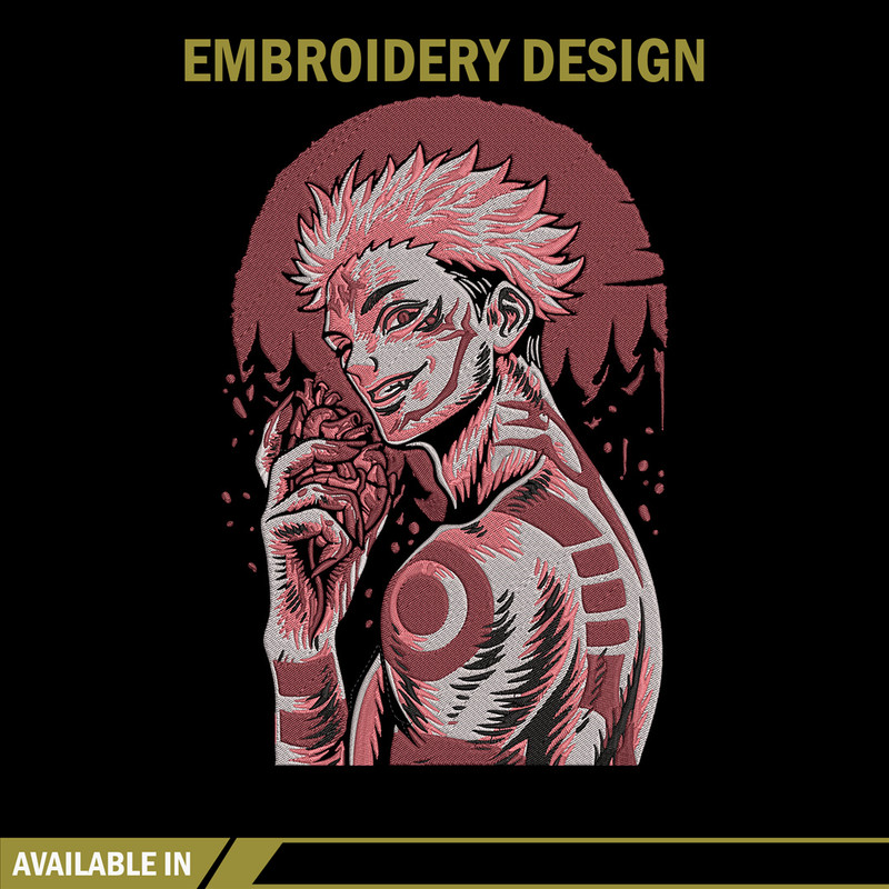 Ryomen Sukuna Embroidery Design, Jujutsu Embroidery,Embroidery File, Anime Embroidery, Anime shirt, Digital download.jpg