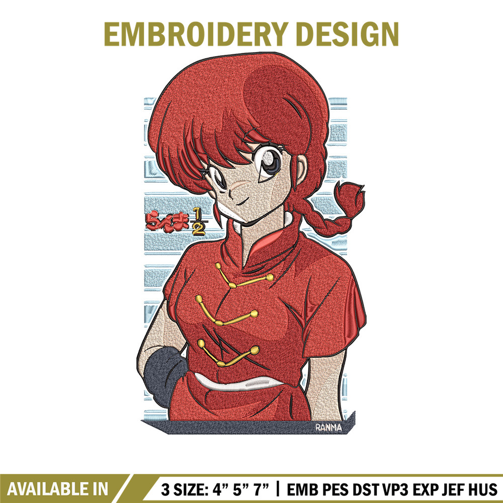 Ryu Kumon Embroidery Design, Ranma Embroidery, Embroidery File, Anime Embroidery, Anime shirt, Digital download.jpg