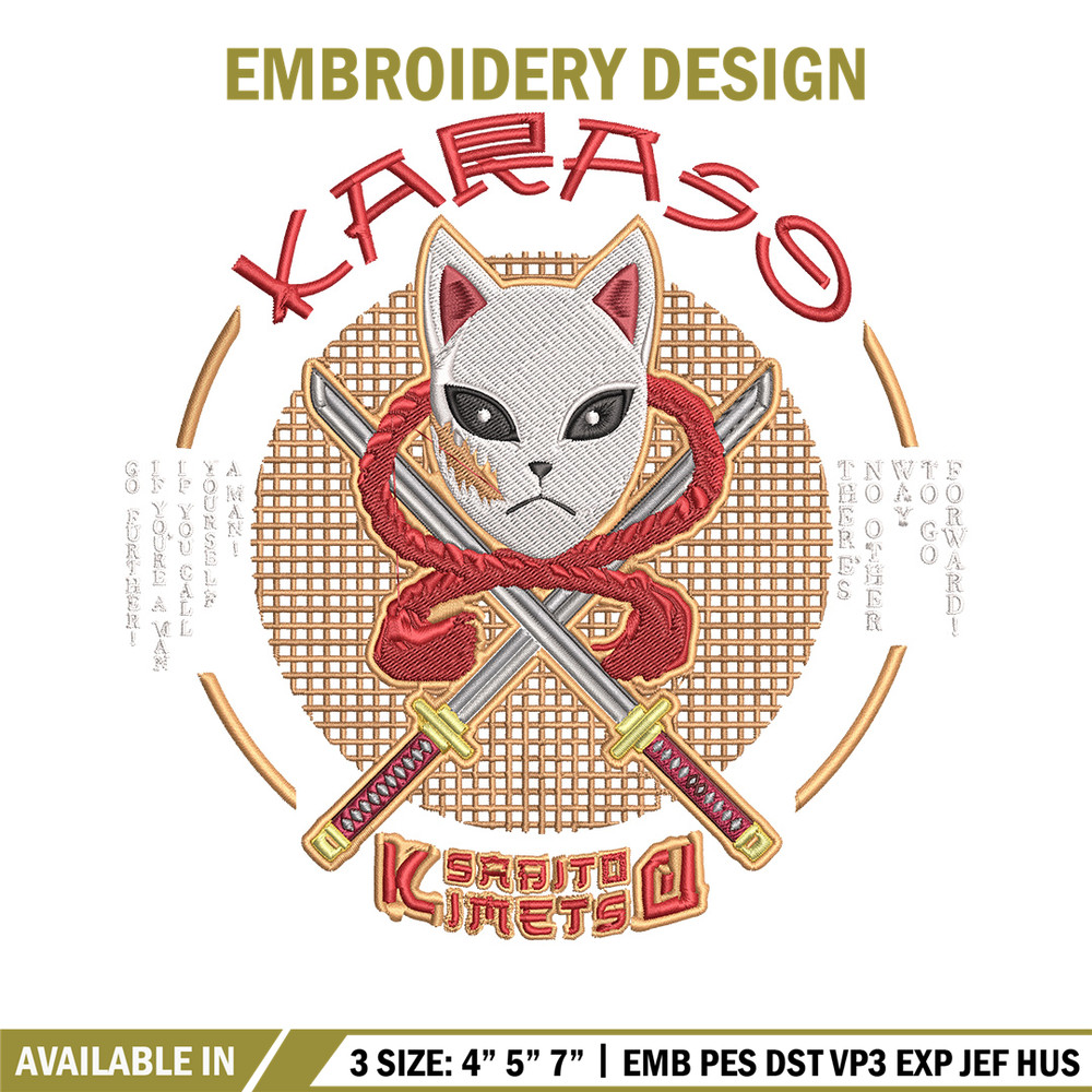 Sabito mask Embroidery Design, Demon slayer Embroidery, Embroidery File, Anime Embroidery, Anime shirt, Digital download.jpg