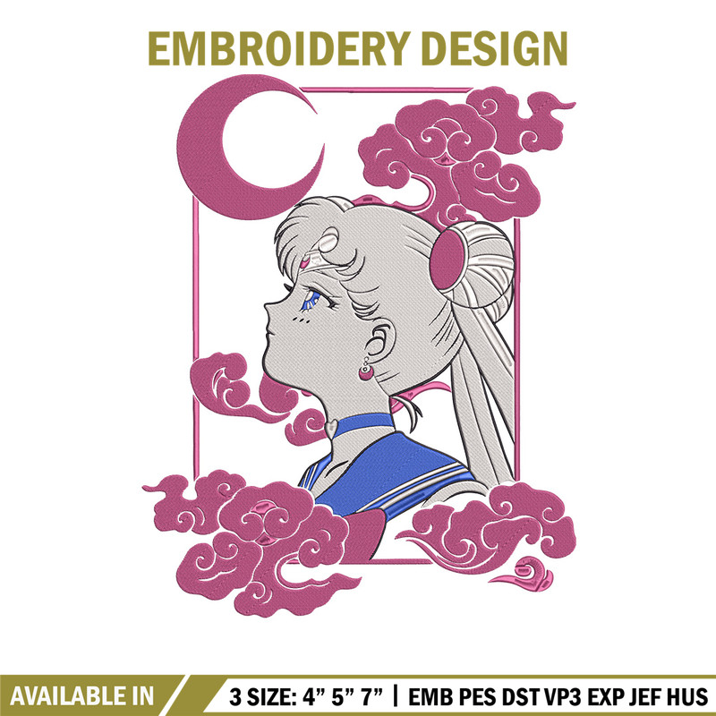 Sailor moon poster Embroidery Design, Sailor moon Embroidery, Embroidery File, Anime Embroidery, Anime shirt.jpg