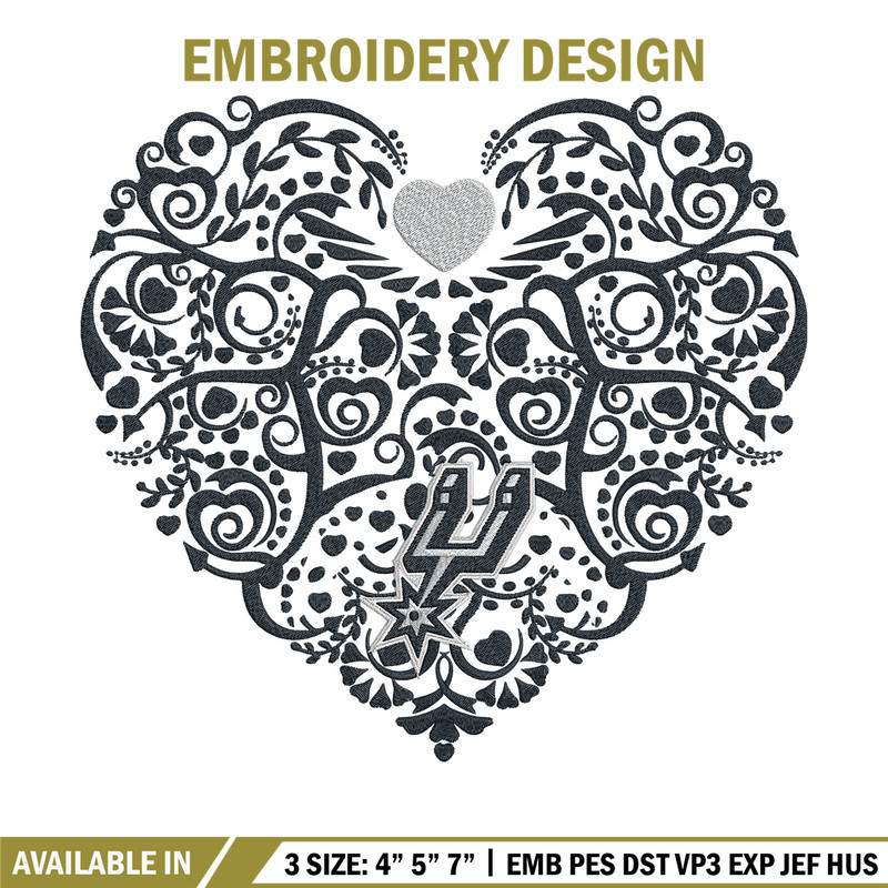 San Antonio Spurs heart embroidery design, NBA embroidery,Sport embroidery,Embroidery design,Logo sport embroidery.jpg