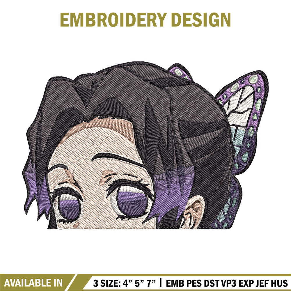 Shinobu Peeker Embroidery Design, Demon slayer Embroidery, Embroidery File, Anime Embroidery, Digital download.jpg