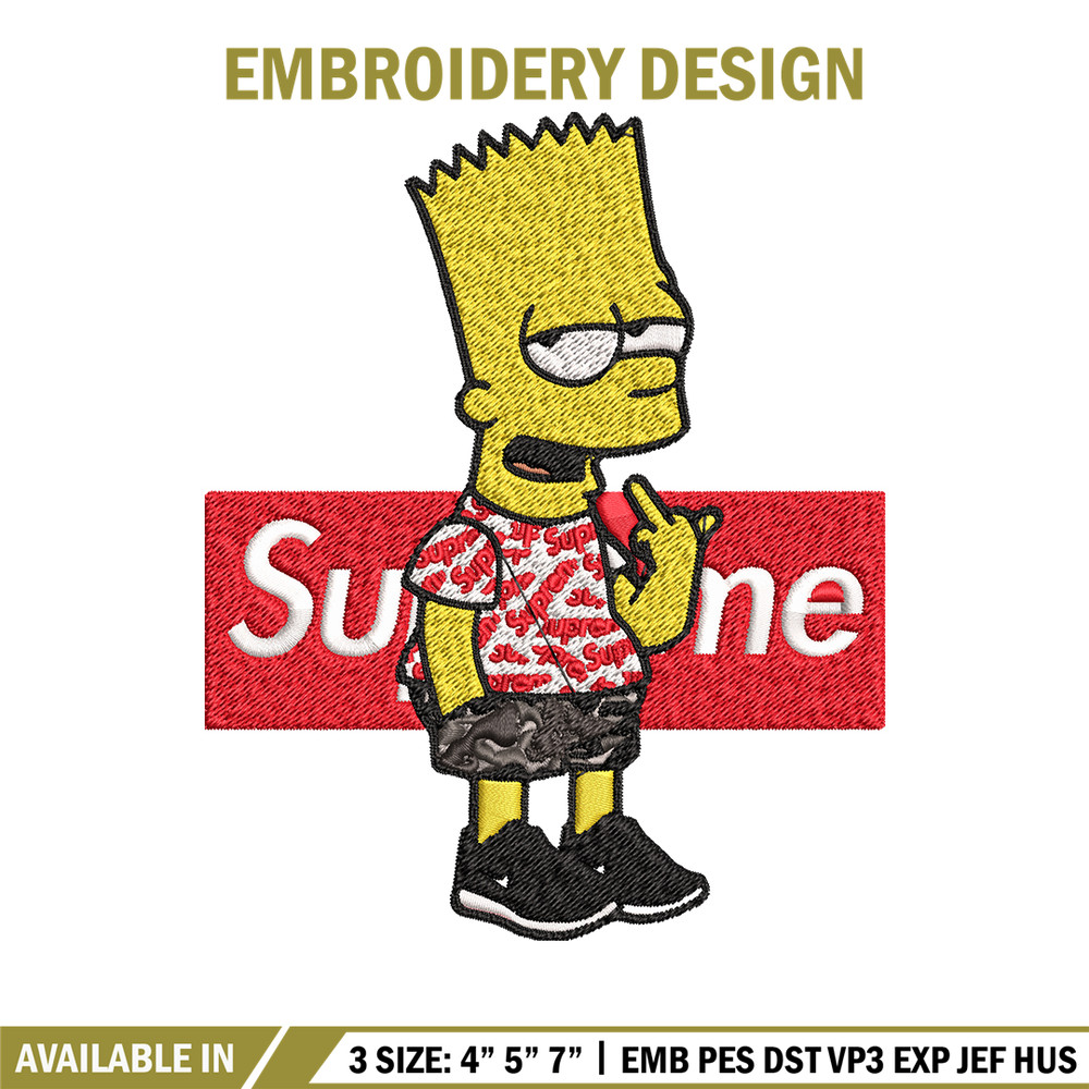 Simpson Supreme Embroidery design, Simpson Embroidery, cartoon design, Embroidery File, cartoon shirt, Instant download..jpg