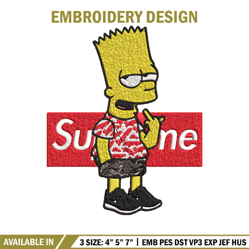 Simpson Supreme Embroidery design, Simpson Embroidery, cartoon design, Embroidery File, cartoon shirt, Instant download..jpg