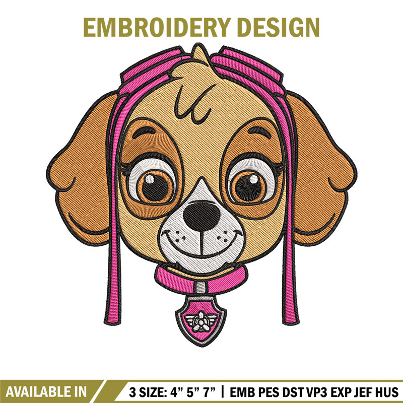 Skye dog Embroidery Design, Paw patrol Embroidery, Embroidery File, Anime Embroidery, Anime shirt, Digital download..jpg