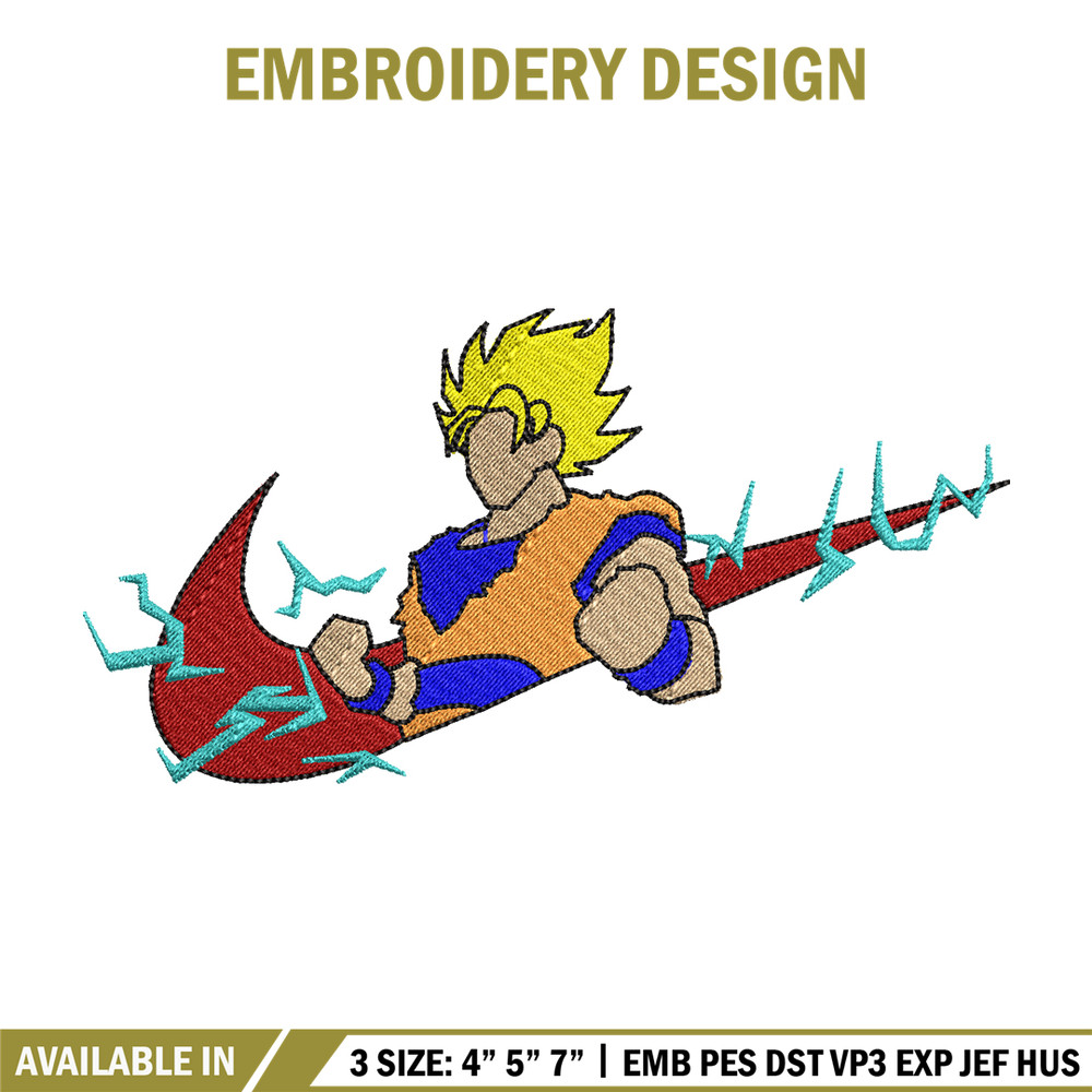 Songoku nike embroidery design, Dragon ball embroidery, Nike design, anime design, anime shirt, Digital download.jpg