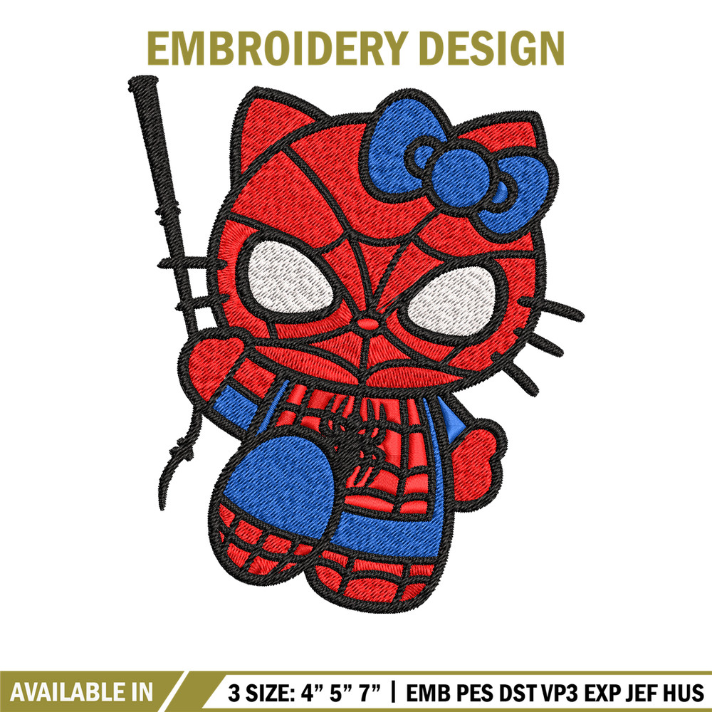 Spiderman Hellokitty Embroidery design, Hellokitty Embroidery, cartoon design, Embroidery File, Digital download..jpg