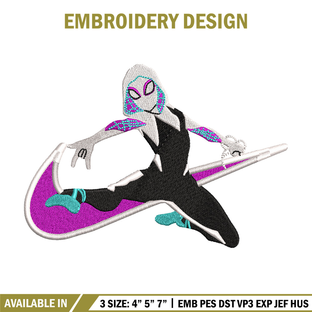 Superhero Nike embroidery design, Nike Spiderwen embroidery, Nike design, movie design, logo shirt, Digital download.jpg