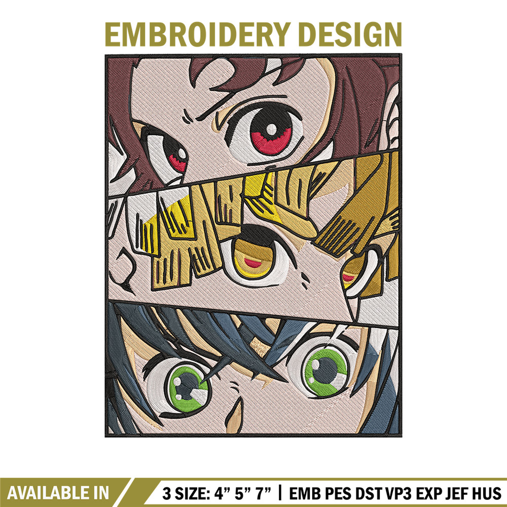Tanjiro friends poster Embroidery Design, Demon slayer Embroidery, Embroidery File, Anime Embroidery, Digital download.jpg