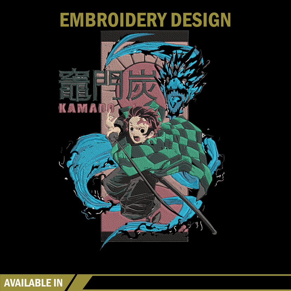 Tanjiro kamado Embroidery Design,Demon slayer Embroidery,Embroidery File, Anime Embroidery,Anime shirt, Digital download.jpg