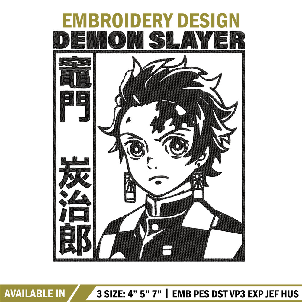 Tanjiro Kamado Embroidery Design,Demon slayer Embroidery,Embroidery File,Anime Embroidery,Anime shirt, Digital download..jpg