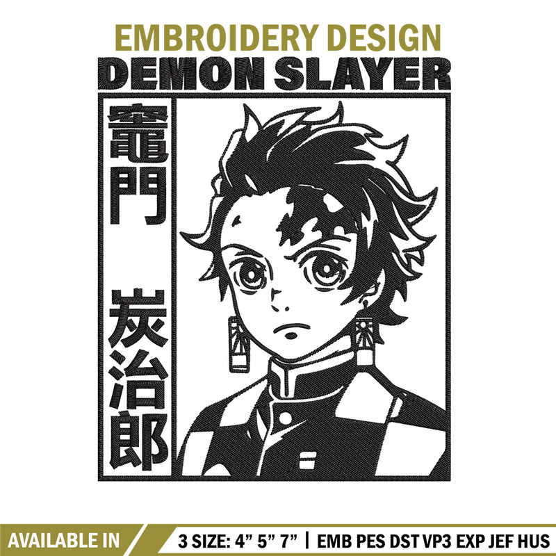 Tanjiro Kamado Embroidery Design,Demon slayer Embroidery,Embroidery File,Anime Embroidery,Anime shirt, Digital download..jpg