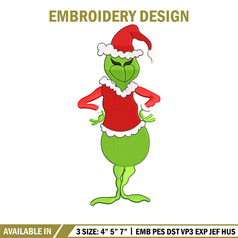 The Grinch embroidery design, Chrismas embroidery, Embroidery file, Embroidery shirt, Emb design, Digital download.jpg