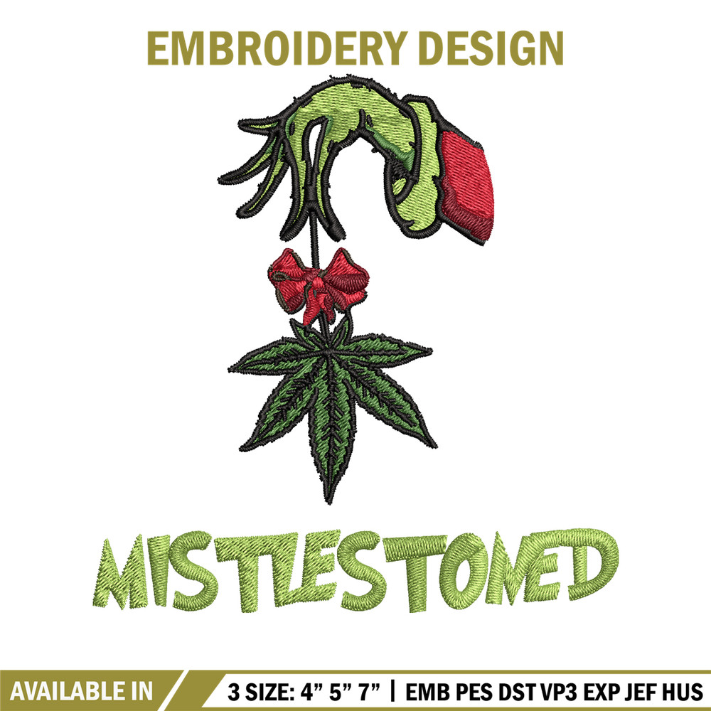 The Grinch Mistlestoned Embroidery design, Grinch christmas Embroidery, Grinch design, logo shirt, Digital download..jpg