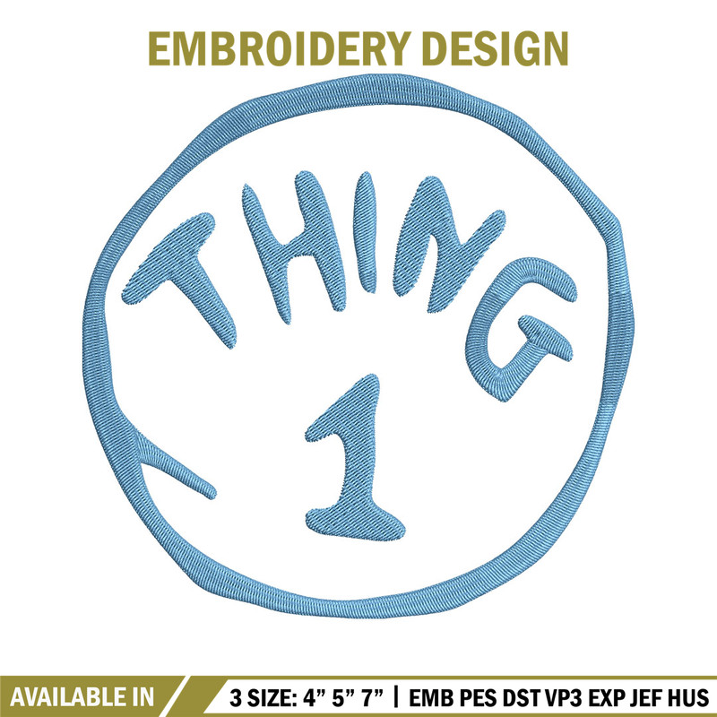Thing One Embroidery Design, Embroidery File, logo Embroidery, logo shirt, Embroidery design, Digital download..jpg