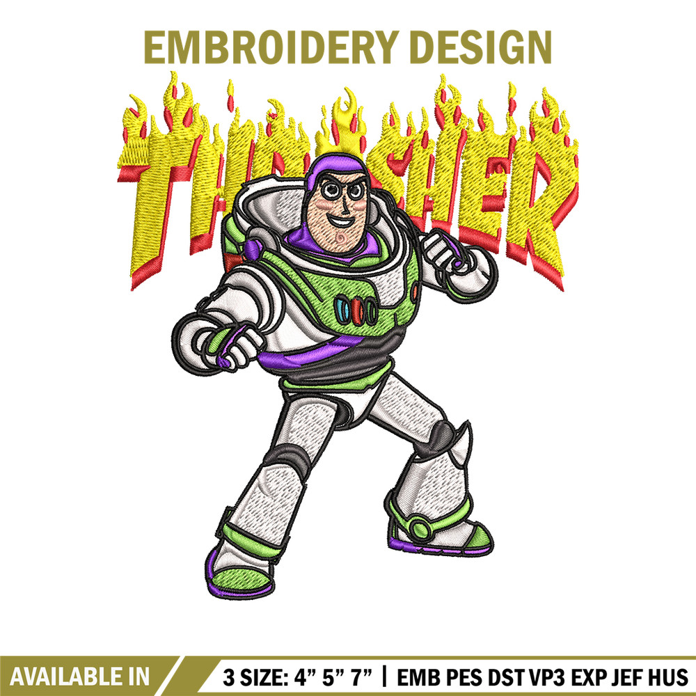 Thrasher Buzz Lightyear Embroidery design, Buzz Lightyear Embroidery, cartoon design, Embroidery File, Instant download..jpg