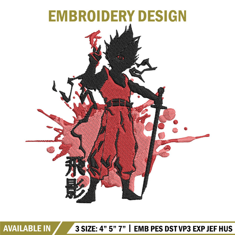 Tobikage Poster Embroidery Design, Tobikage Embroidery, Embroidery File, Anime Embroidery, Anime shirt, Digital download.jpg