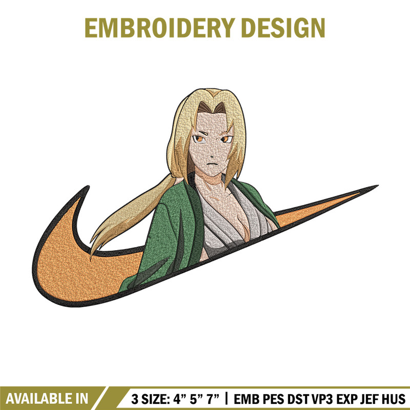 Tsunade x nike Embroidery Design, Naruto Embroidery, Embroidery File, Nike Embroidery, Anime shirt, Digital download.jpg