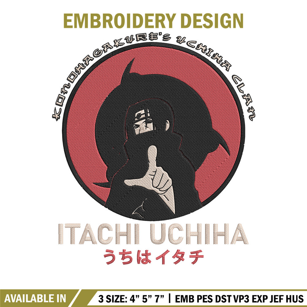 Uchiha itachi Embroidery Design, Naruto Embroidery,Embroidery File, Anime Embroidery, Anime shirt,Digital download..jpg