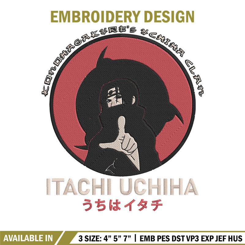 Uchiha itachi Embroidery Design, Naruto Embroidery,Embroidery File, Anime Embroidery, Anime shirt,Digital download..jpg