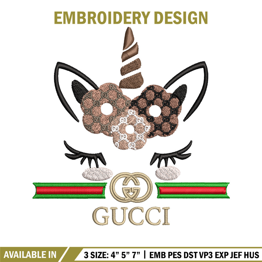 Unicorn gucci Embroidery Design, Gucci Embroidery, Embroidery File, Brand Embroidery, Logo shirt, Digital download.jpg