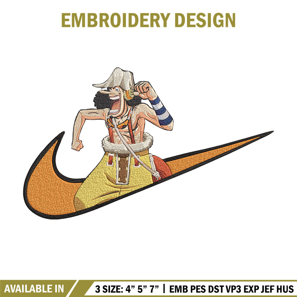 Usopp x nike Embroidery Design, One piece Embroidery, Embroidery File, Nike Embroidery, Anime shirt, Digital download.jpg