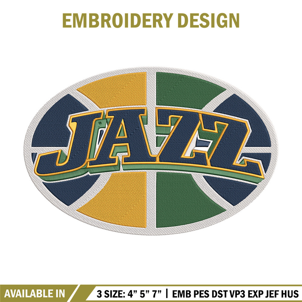 Utah Jazz basketball embroidery design, NBA embroidery, Sport embroidery, Embroidery design, Logo sport embroidery.jpg