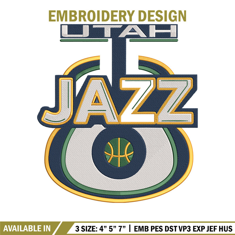 Utah Jazz logo embroidery design, NBA embroidery,Sport embroidery,Embroidery design, Logo sport embroidery.jpg