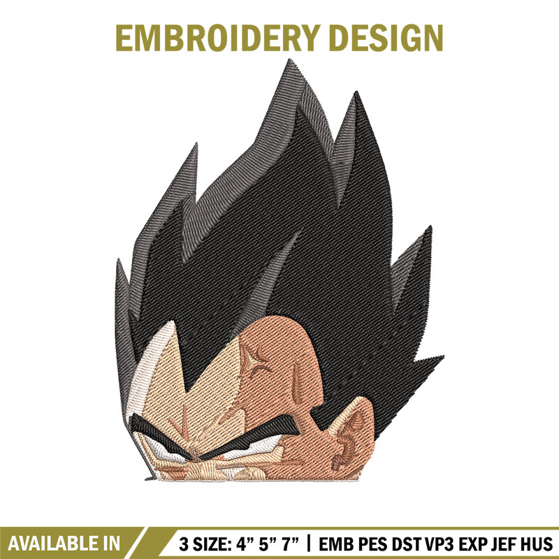 Vegeta peeker Embroidery Design, Dragonball Embroidery, Embroidery File, Anime Embroidery, Anime shirt, Digital download.jpg