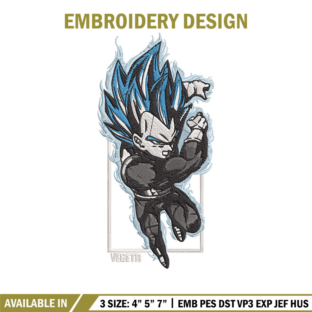 Vegeta poster Embroidery Design, Dragonball Embroidery, Embroidery File, Anime Embroidery, Anime shirt, Digital download.jpg