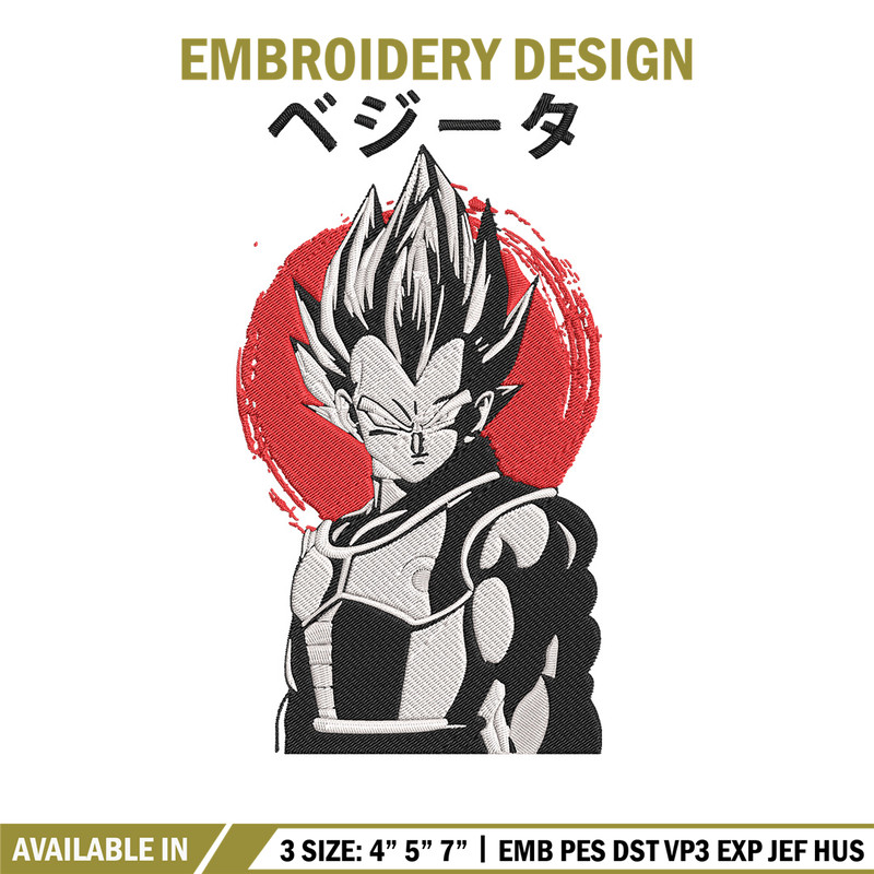 Vegeta Poster Embroidery Design, Dragonball Embroidery, Embroidery File, Anime Embroidery,Anime shirt, Digital download.jpg