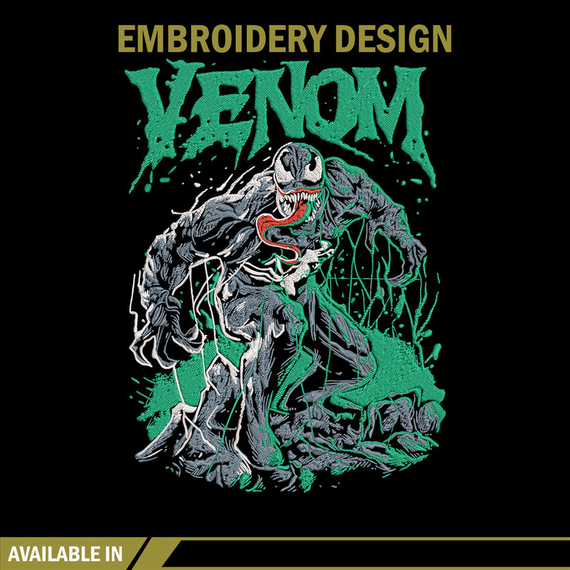 Venom poster Embroidery Design, Venom Embroidery, Embroidery File, Anime Embroidery, Anime shirt, Digital download.jpg