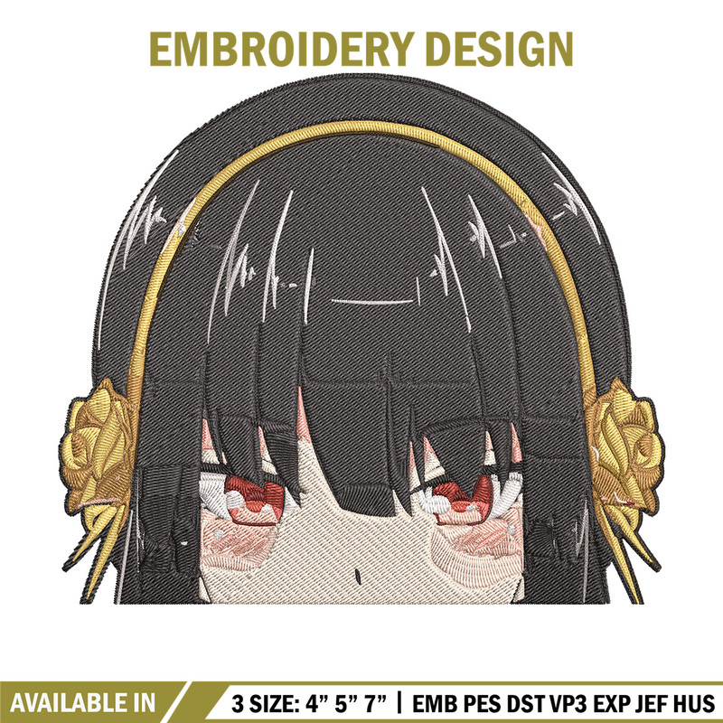 Yor peeker Embroidery Design, Spy x family Embroidery, Embroidery File, Anime Embroidery, Anime shirt, Digital download.jpg