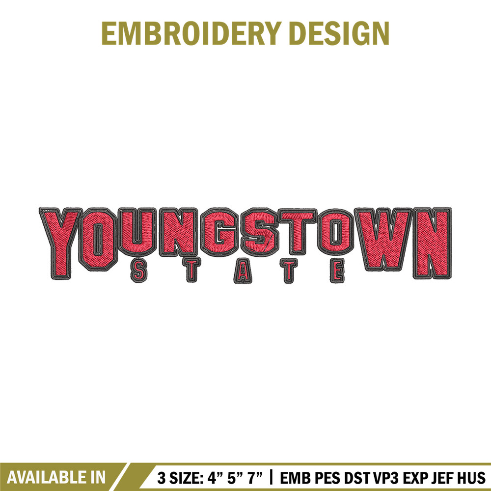 Youngstown State logo embroidery design, Logo embroidery, Sport embroidery, logo sport embroidery, Embroidery design.jpg