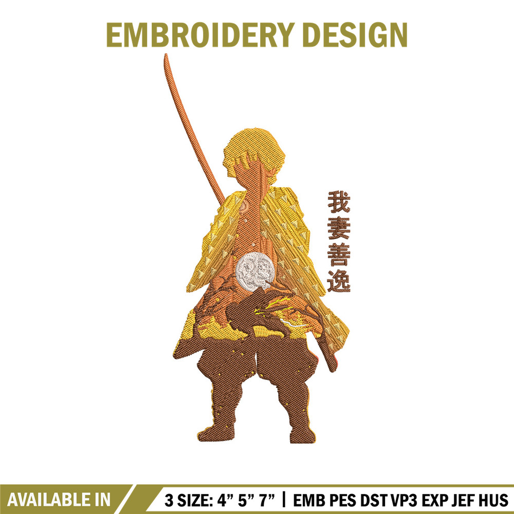 Zenitsu poster Embroidery Design,Demon slayer Embroidery,Embroidery File, Anime Embroidery,Anime shirt, Digital download.jpg