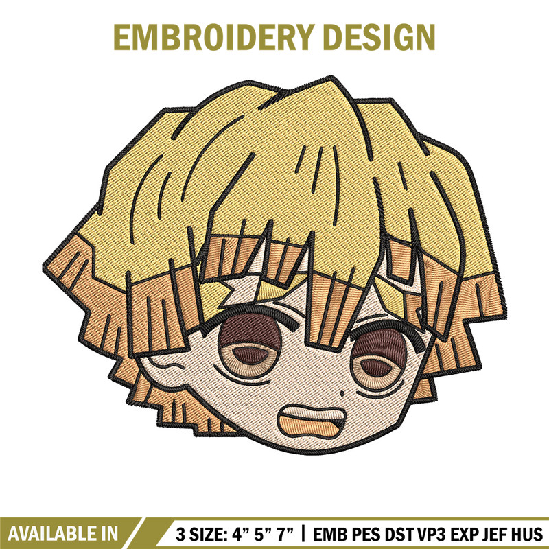 Zenitsu sticker Embroidery Design, Demon slayer Embroidery, Embroidery File, Anime Embroidery, Digital download.jpg