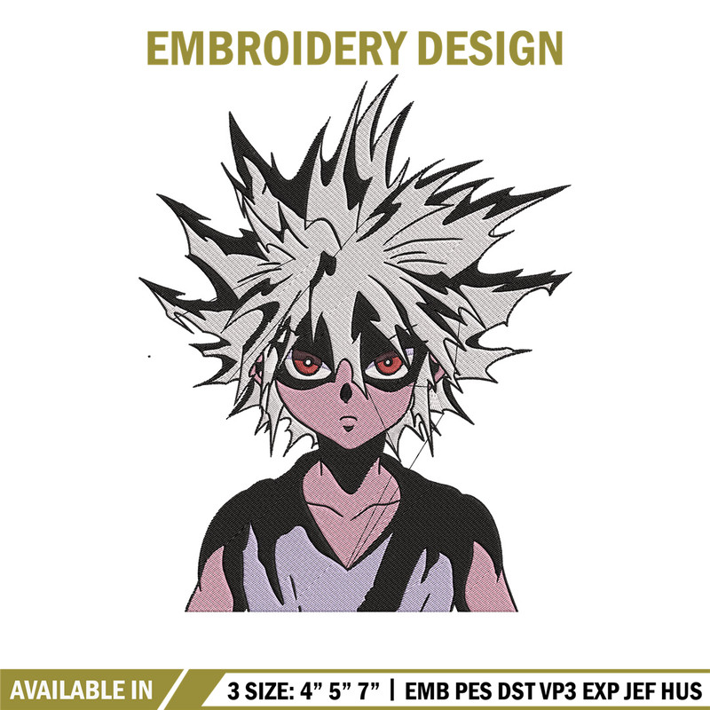 Zoldyck Killua Embroidery Design, Hxh Embroidery, Embroidery File, Anime Embroidery, Anime shirt, Digital download.jpg