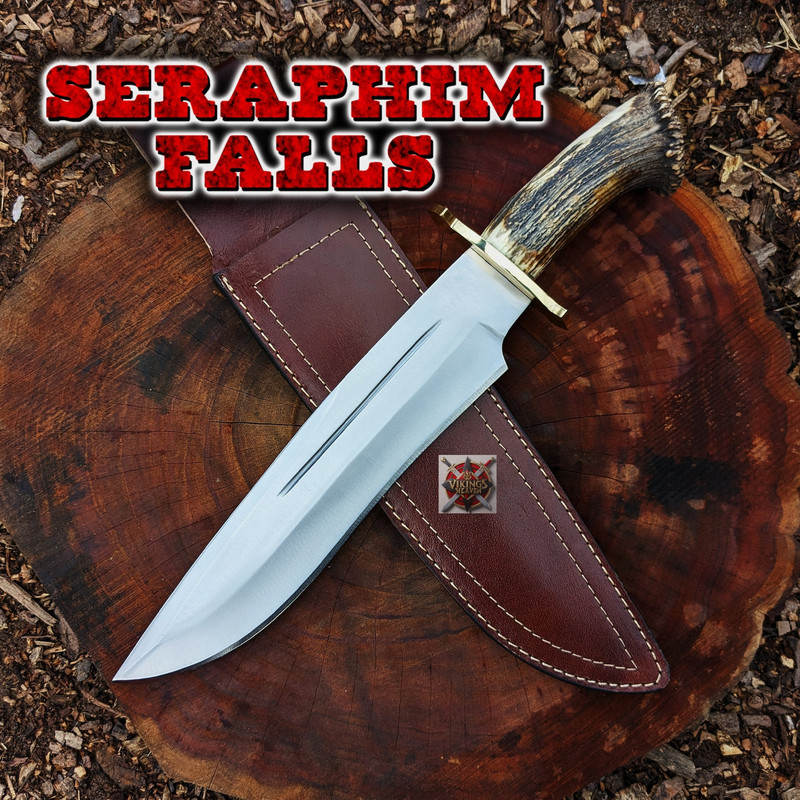 Seraphim Falls Bowie MUELA MAGNUM STAG 26 Replica Knife With Leather Sheath 0