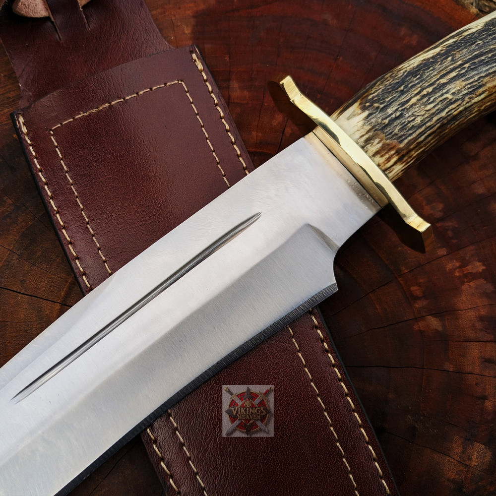 Seraphim Falls Bowie MUELA MAGNUM STAG 26 Replica Knife With Leather Sheath 3