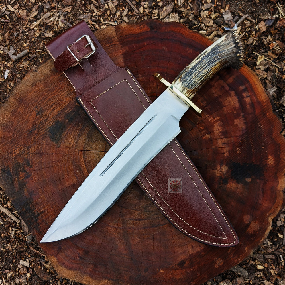 Seraphim Falls Bowie MUELA MAGNUM STAG 26 Replica Knife With Leather Sheath 8