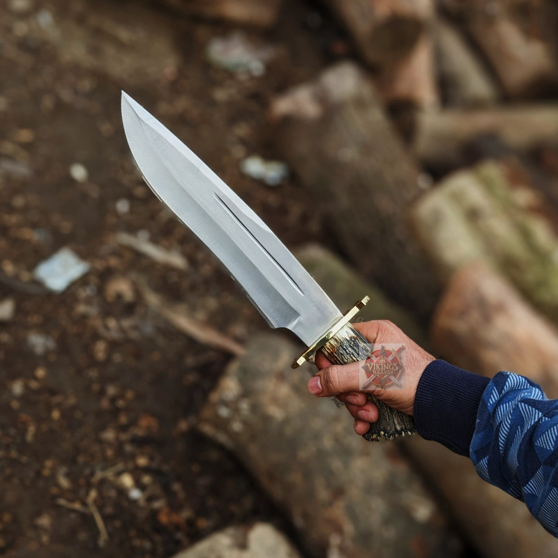 Seraphim Falls Bowie MUELA MAGNUM STAG 26 Replica Knife With Leather Sheath 7