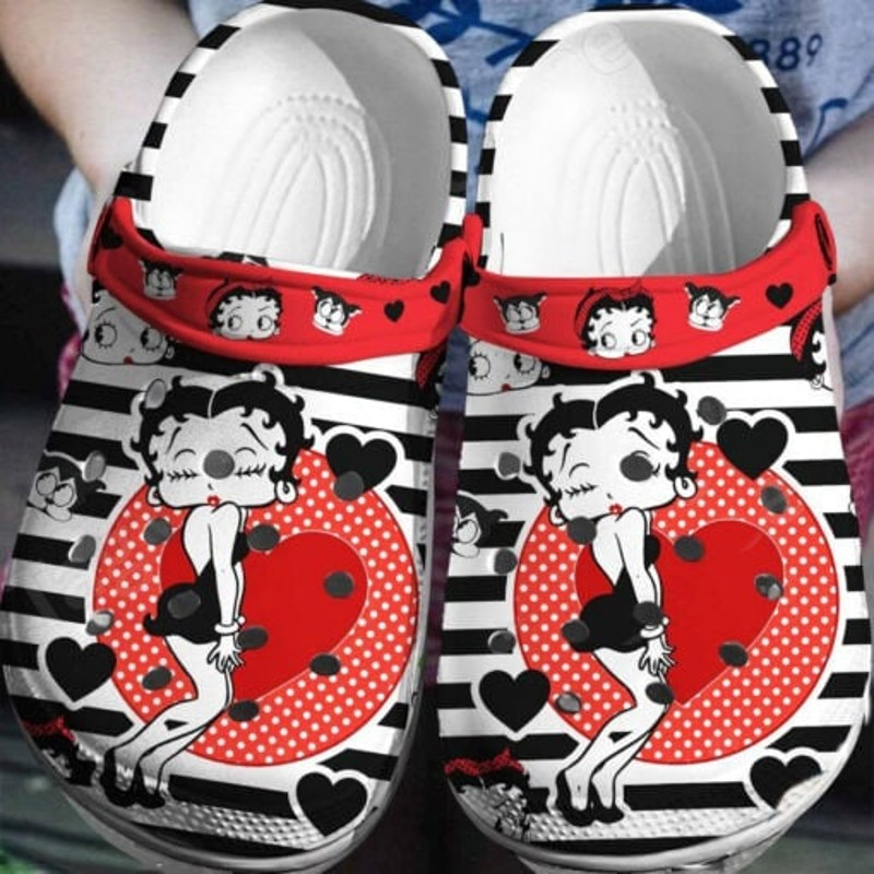 Betty Boop Red Lover Clogs Shoes Comfortable For Men Women 2.jpg