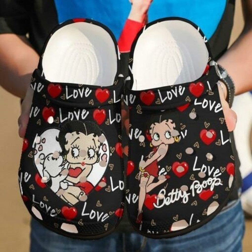 Betty Boop Red Lover Clogs Shoes Comfortable For Men Women 4.jpg