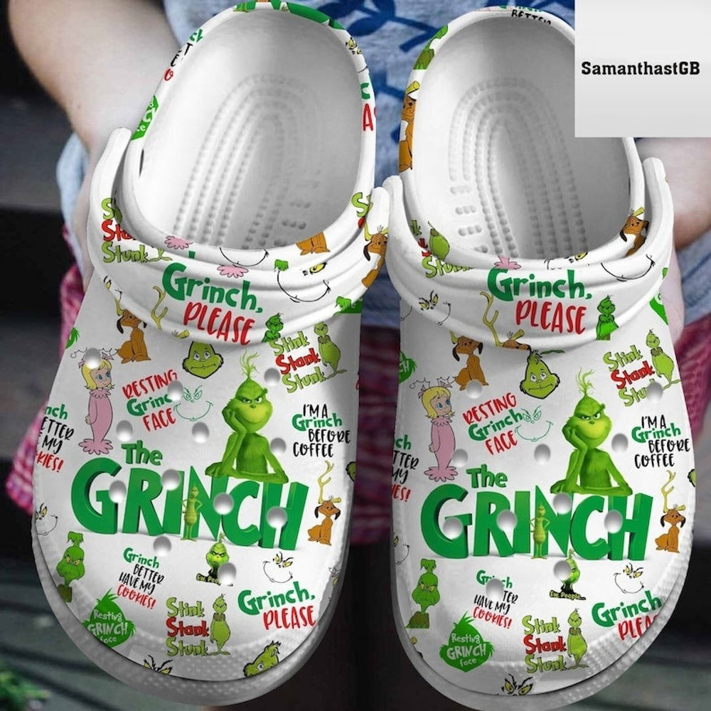 Grinch Christmas Clogs, Grinch Summer Crocs, Grinch Clogs For Women Men, Clogs Sandals, The Grinch Gifts, Summer For Clogs, Christmas Gift 1.jpg