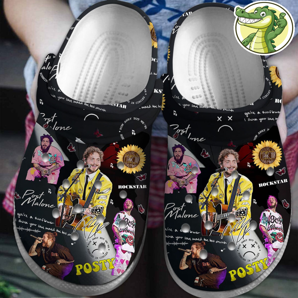 Custom Name Post Malone Music Slippers, Post Malone Shoes, Post Malone Sandals, Funny Slippers, Custom Name Shoes,Summer Shoes, Mens Sandal.jpg