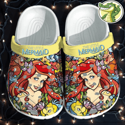 custom the little mermaid crocs shoes, crocs clog custom